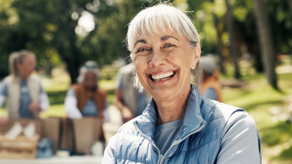 Portrait of a woman with a smile.